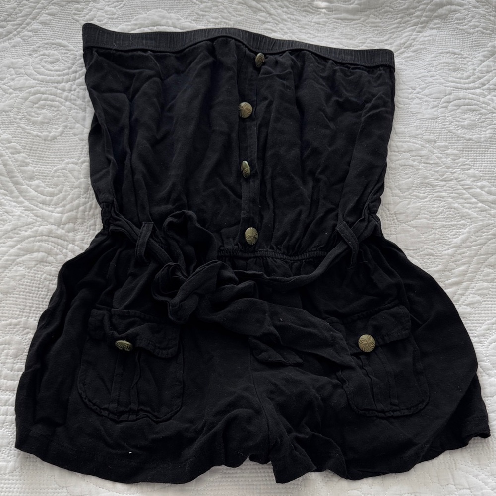 Forever 21 Black Elastic Waistband Romper